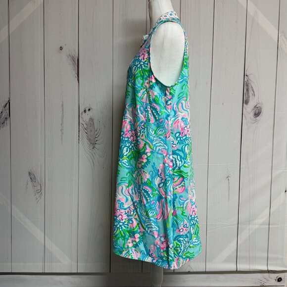 Lilly Pulitzer Jane Shift Dress in Blue Ibiza Aqua La Vista – Size 12, EUC - Picture 4 of 13